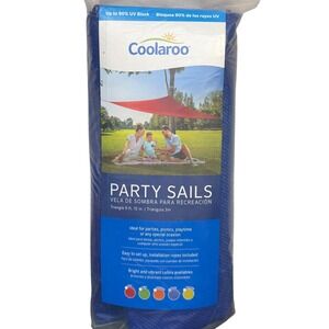 Coolaroo Party Sails Triangle Shade Sail 9 ft 10 in Blue UV Block Recreation‎